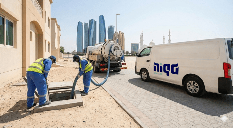 Niqa Hygiene waste water cleaning service in Abu Dhabi